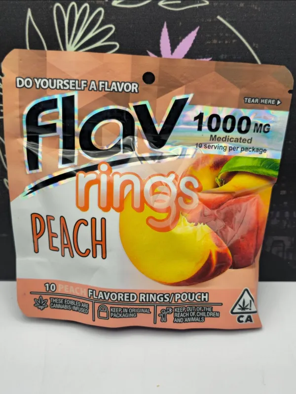 Flav Edibles Peach Rings 1000mg Flav Edibles Peach Rings 1000mg