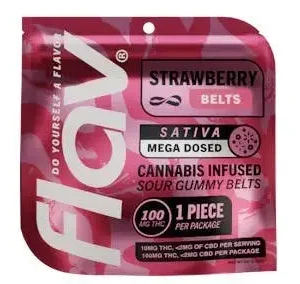 Flav Nighttime Gummies Strawberry Belt (100mg THC)