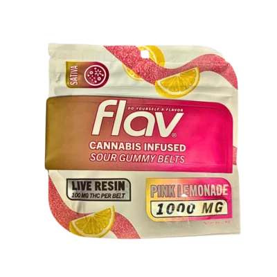 Flav Pink Lemonade Belts (1000mg THC Sour Belts)