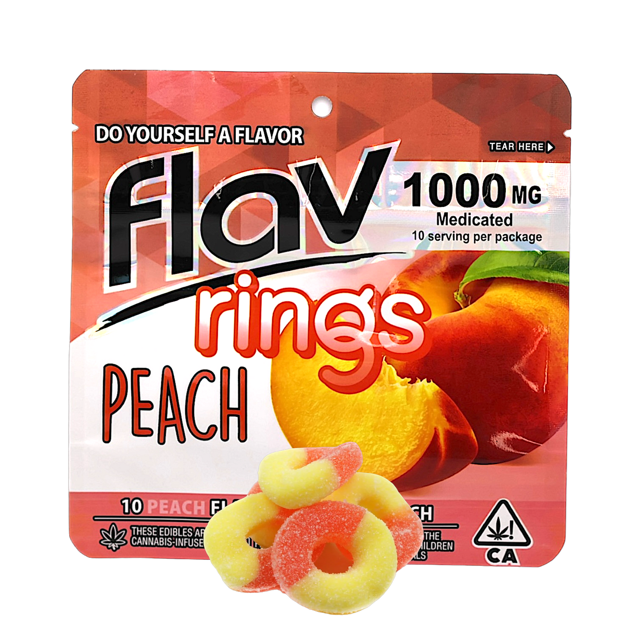 Flav Edibles Peach Rings 1000mg Flav Edibles Peach Rings 1000mg