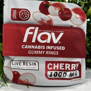 Flav Edibles Cherry Rings 1000mg (THC Gummies)