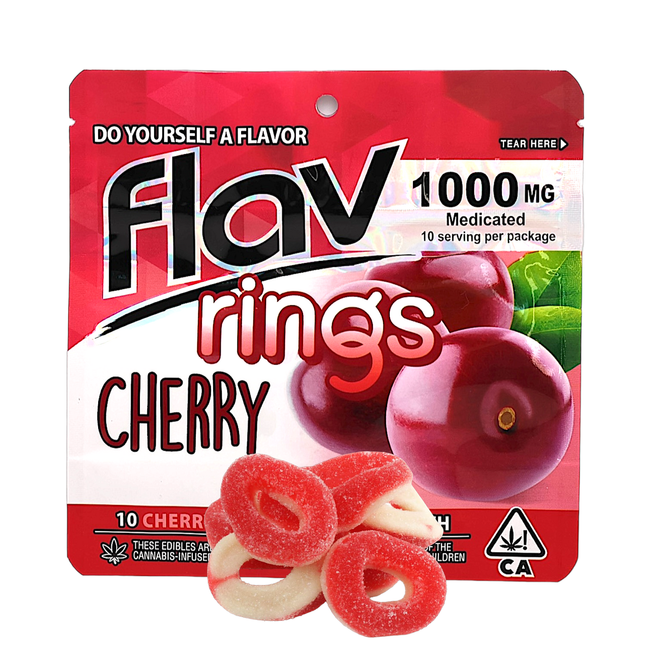Flav Edibles Cherry Rings 1000mg (THC Gummies) Flav Edibles Cherry Rings 1000mg (THC Gummies)