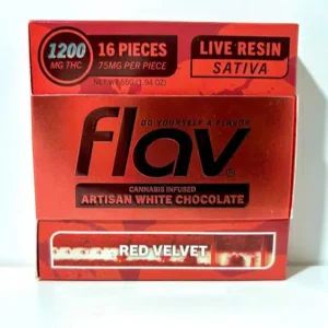 FLAV Red Velvet Chocolate Bar – Live Resin Artisan White 1200mg