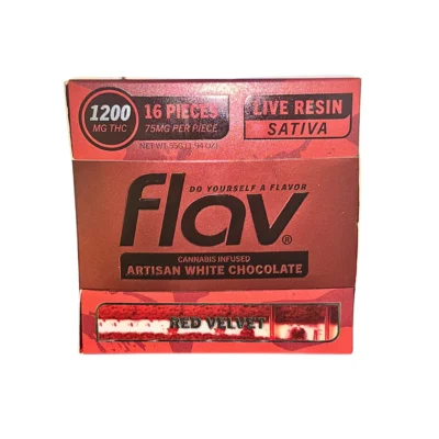 FLAV Red Velvet Chocolate Bar – Live Resin Artisan White 1200mg
