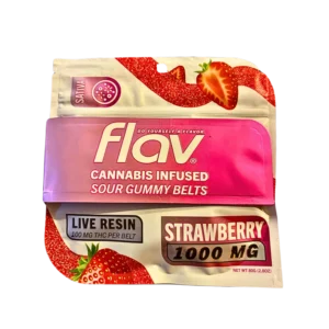 Flav Sour Belt Strawberry Gummy 1000mg THC
