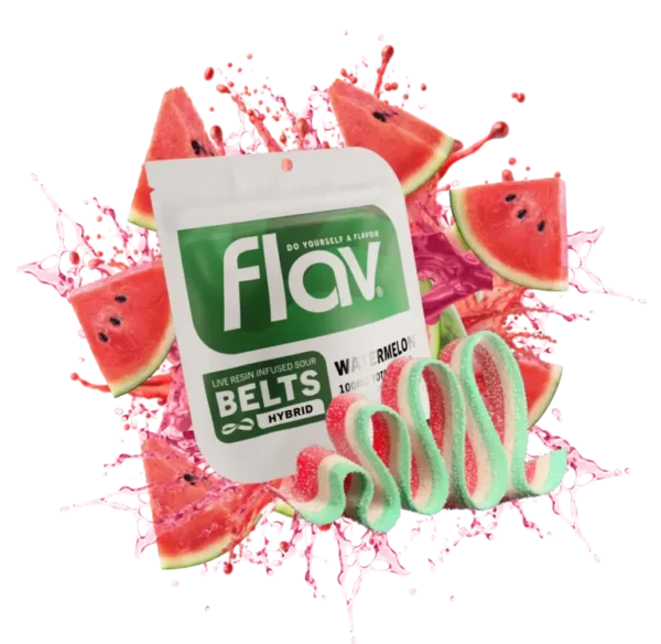 Flav Sour Belt Watermelon 1000mg THC Live Resin Gummy